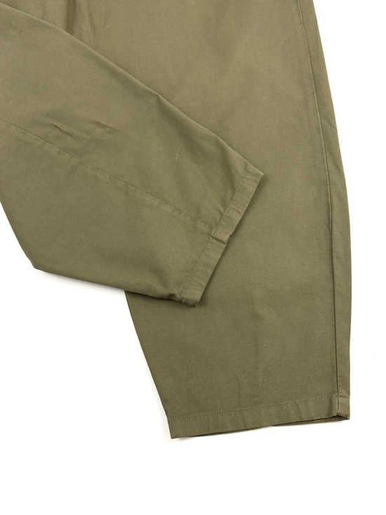 Eileen Fisher Olive Green Cotton Hemp Lantern Ankle Pant Easy Fit - Picture 3 of 12